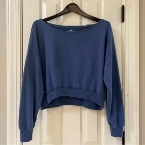 Hollister Feel Good Easy Off-the-Shoulder Sweatshirt Blue Size Small